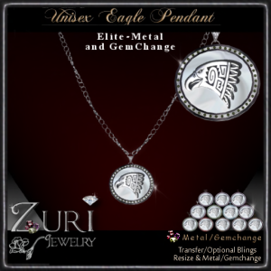 Elite Eagle metal gemchange pendant Zuri Jewelry SD