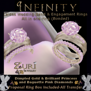 Infinity Ladies Wedding Rings Pink Diamond-Gold SD 699-349