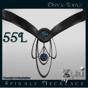 Sprials Necklace-Onyx Topaz