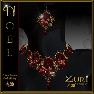 Noel-Olive Pearl-Gold-Ruby Set by Zuri Rayna