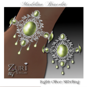 Madeline Bracelet-Light Olive-Sterling
