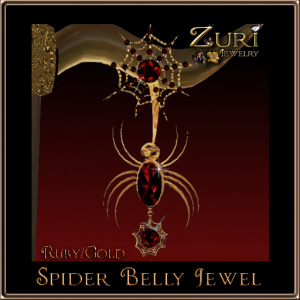 Spider Belly Jewel-Ruby-Gold 55L Zuri Jewelry